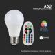 LED-pære dæmpbar RGB-farver A60 E27/8,5W/230V 3000K + fjernbetjening
